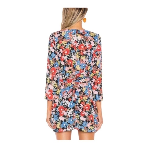 NWT RESA x Revolve Iris Bow Mini Dress Black Multi Floral XS - Picture 4 of 8